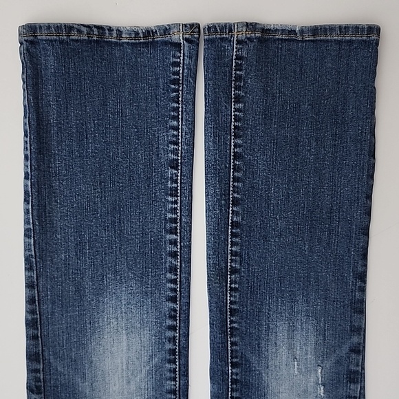 American Eagle Stretch Women's  Slim Boot Denim Faded Blue Jeans Size 2 Short - Picture 10 of 16
